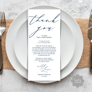 Minimalist Wedding Place Setting Thank You Card