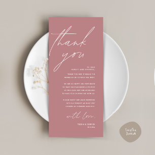Minimalist Wedding Place Setting Thank You Card