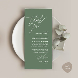 Minimalist Wedding Place Setting Thank You Card