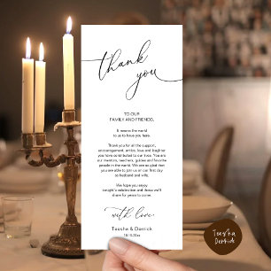 Minimalist Wedding Place Setting Thank You Card