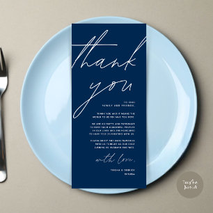 Minimalist Wedding Place Setting Thank You Card