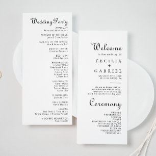 Minimalist Wedding Program