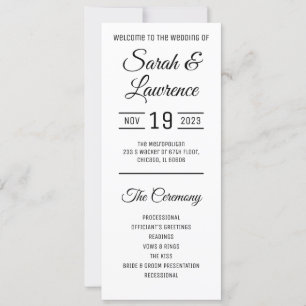 Minimalist Wedding Program