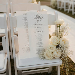Minimalist Wedding Program Elegant Script