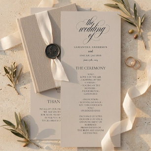 Minimalist Wedding Program   Elegant Script 