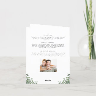 Minimalist Wedding Program Folded Floral