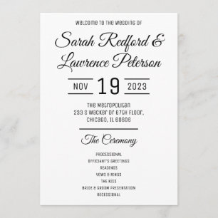 Minimalist Wedding Program Wide