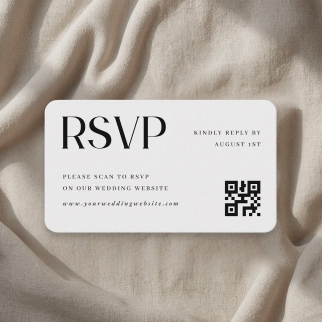 Minimalist Wedding QR Code RSVP Enclosure Card (Creator Uploaded)