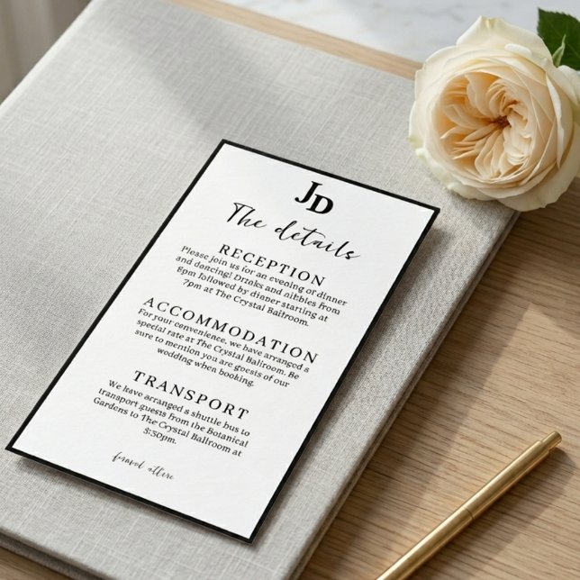 Minimalist Wedding Reception Details Information Enclosure Card (Creator Uploaded)