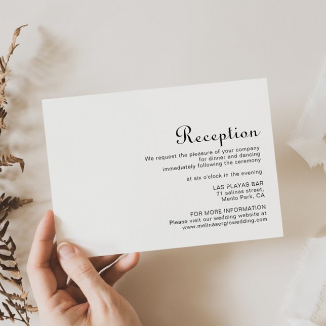 Minimalist Wedding Reception  Enclosure Card (Creator Uploaded)