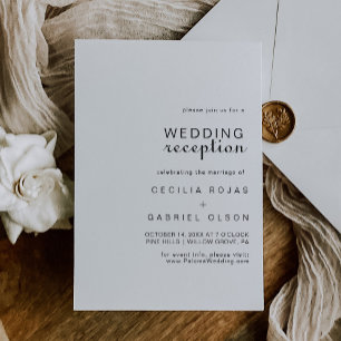 Minimalist Wedding Reception Invitation