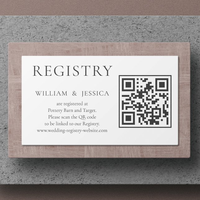 Minimalist Wedding Registry With QR Code Enclosure Card (Creator Uploaded)