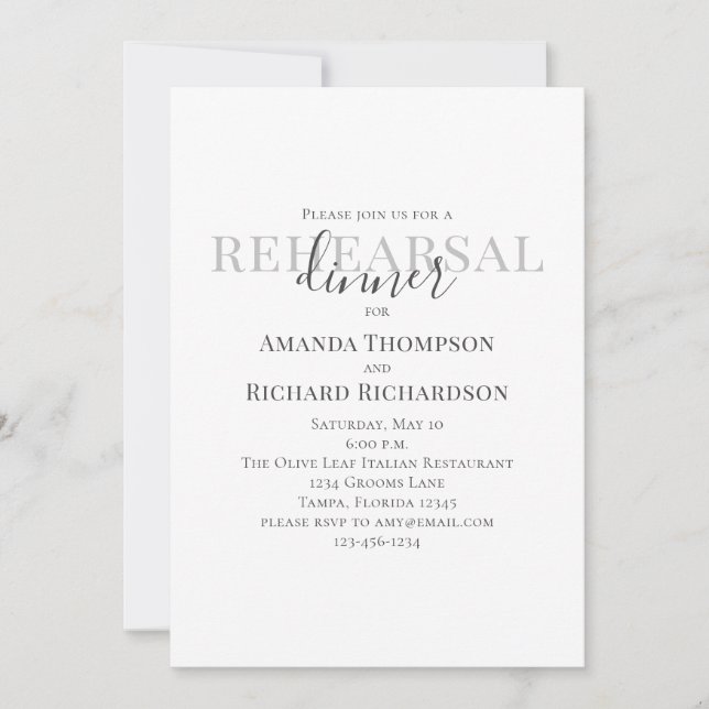 Minimalist Wedding Rehearsal Dinner Template (Front)