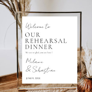 Minimalist Wedding Rehearsal Dinner Welcome Poster