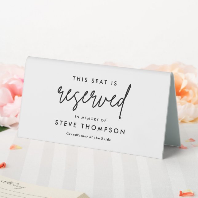 Minimalist Wedding Reserved Seat In Memory of (In SItu (Wedding))