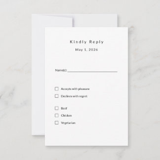 Minimalist Wedding RSVP Card – Elegant Custom 3.5x