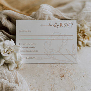 Minimalist Wedding RSVP Card Postcard Enclosure