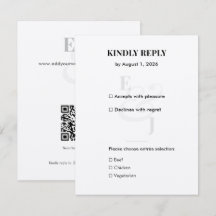 Minimalist Wedding RSVP Card | QR Code
