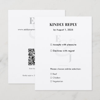 Minimalist Wedding RSVP Card | QR Code