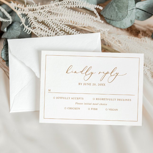 Minimalist Wedding RSVP Card with Meal Options (Creator Uploaded)