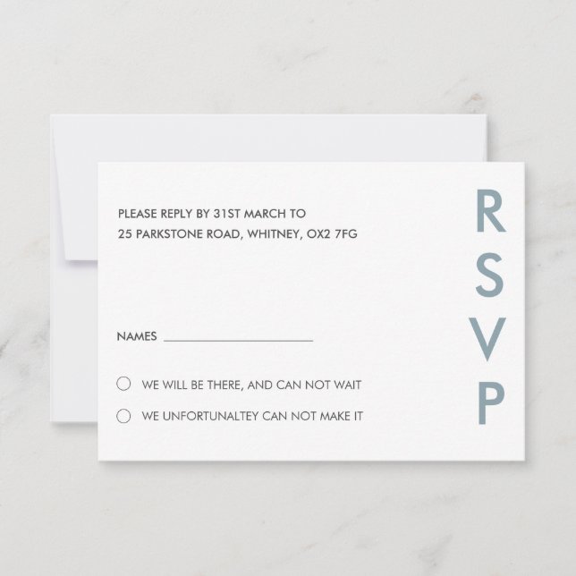 Minimalist Wedding RSVP Cards (Front)