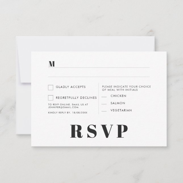 Minimalist Wedding RSVP Cards (Front)