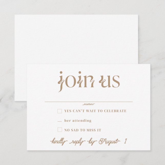 Minimalist Wedding RSVP Cards (Front/Back)