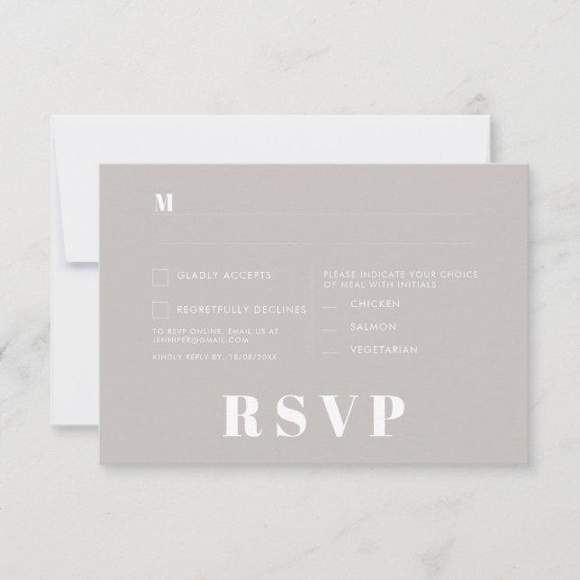Minimalist Wedding RSVP Cards (Front)