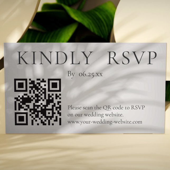 Minimalist Wedding RSVP Online With QR Code Enclosure Card (Creator Uploaded)