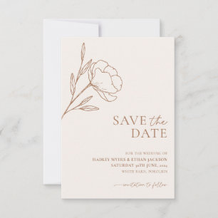 Minimalist Wedding Save the Date Botanical Boho