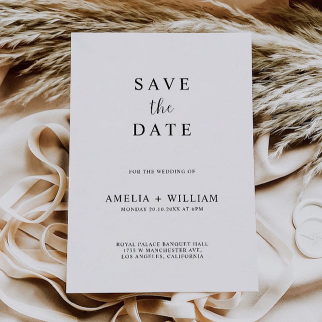 Minimalist Wedding Save the Date Invitation (Minimalist Wedding Save the Date Invitation)