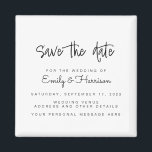 Minimalist Wedding Save the Date Magnet<br><div class="desc">A simple wedding save the date magnet. Personalise this minimalist black and white wedding announcement design to have your personal details and message.</div>