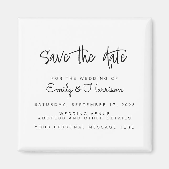 Minimalist Wedding Save the Date Magnet (Front)