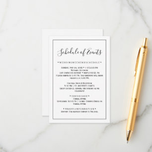 Minimalist Wedding Schedule Card