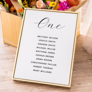 Minimalist Wedding Seating Chart Elegant Modern Invitation