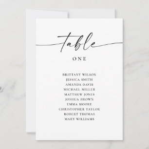 Minimalist Wedding Seating Chart Modern Script Invitation
