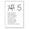 Minimalist Wedding Seating Chart Table Number