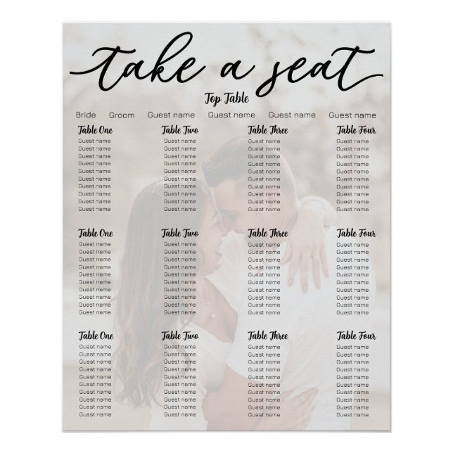 Minimalist Wedding Seating Plan Template Poster (Front)