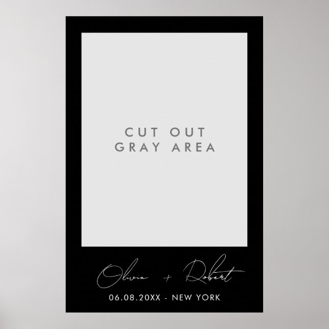 Minimalist Wedding Selfie Frame Poster (Front)