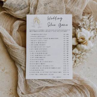 Minimalist Wedding Shoe Game Template, Invitation