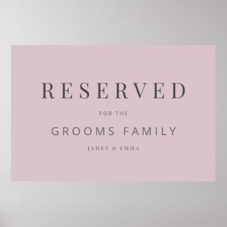 Minimalist Wedding Sign Dusky Rose