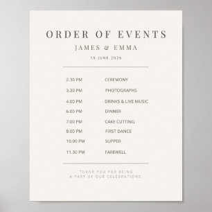 Minimalist Wedding Sign Warm White