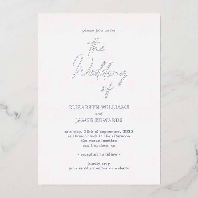 Minimalist Wedding Simple Handwriting All In One (Front)