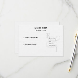 Minimalist Wedding Small 2 RSVP Card | QR Code