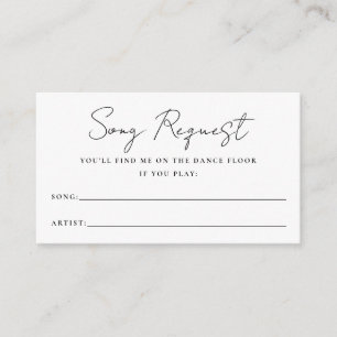 Minimalist Wedding Song Request Card
