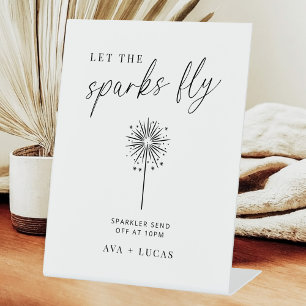 Minimalist Wedding Sparkler Send Off Pedestal Sign