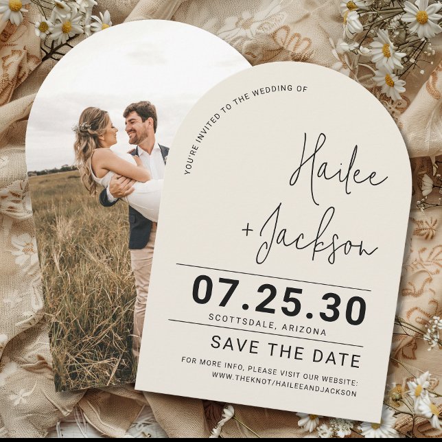 Minimalist Wedding Stylish Clean Simple Arch Save The Date (Creator Uploaded)