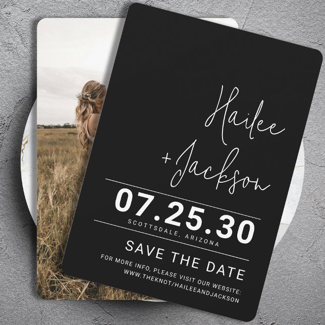 Minimalist Wedding Stylish Clean Simple Bold Save The Date (Creator Uploaded)