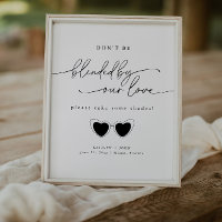 Minimalist Wedding Sunglasses Favour Sign