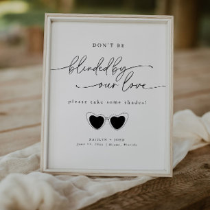 Minimalist Wedding Sunglasses Favour Sign